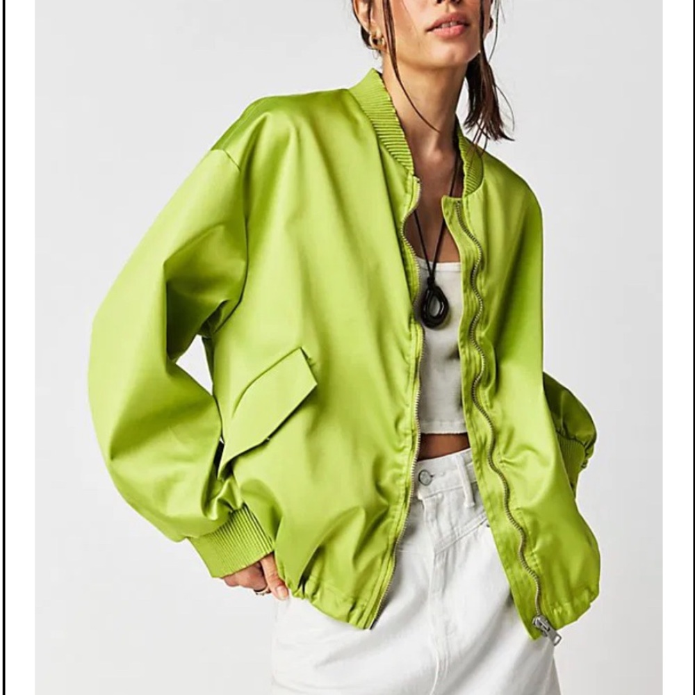 We The Free Green Bomber Jacket